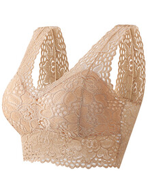 200斤丰满胖女人大号胸罩雷丝无钢圈性感蕾丝内衣女美背抹胸背心式