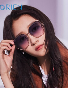 海俪恩眼镜 关晓彤签名款墨镜 大框渐变色猫耳框太阳镜女款 n6818n20