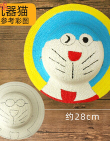梦宁阁 草帽diy绘画帽子 儿童幼儿园画画彩绘手绘涂鸦涂色创意手工