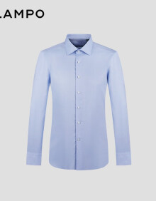 蓝豹（LAMPO）全季新款商务正装衬衫男士进口面料全棉衬衣 中蓝提花 39
