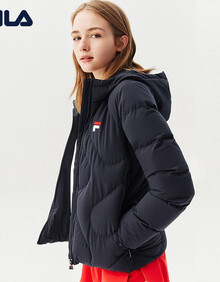 fila 斐乐女装短款羽绒服2021春季新款保暖运动白色外套女 传奇蓝-nv