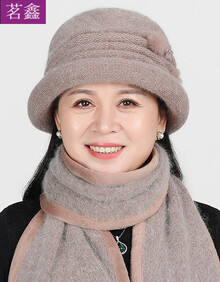 冒子秋冬季女士中老年人带的毛线帽子孑老太太戴的冬天老人家新款奶奶