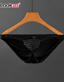 低腰性感裤衩个性窄边男裤头透气底裤u凸子弹半包臀三角内裤 铁灰色 m