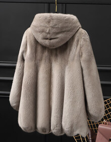 2020新款冬季貂皮大衣女款整貂短款款带帽进口水貂皮草海宁外套 银兰