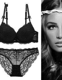 维密文胸罩维多利亚欧美女士内衣套装加厚小胸上托聚拢性感蕾丝文胸