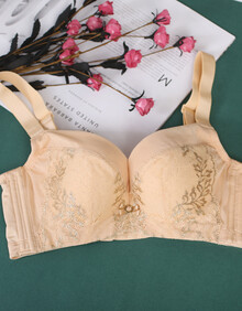 薄款文胸大胸显小调整型内衣防下垂品牌胸罩女 霓裳金 80c