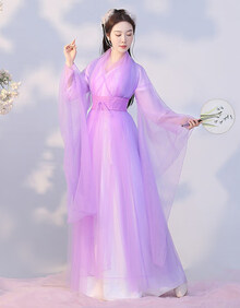 恒潮 古装女汉服仙气春秋古风交领广袖流仙裙齐腰襦裙古筝舞蹈演出