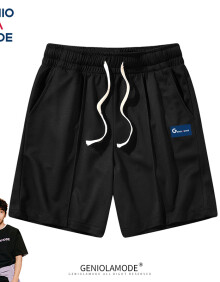 GENIOLAMODE品牌短裤男夏季薄款潮流五分裤男生运动休闲直筒系带裤子