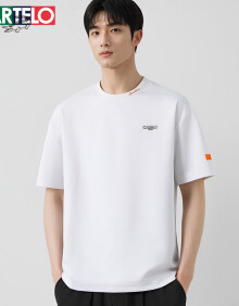 卡帝乐鳄鱼（CARTELO）短袖男春夏季韩版短袖T恤男士宽松上衣服外套男装 白色 XL 