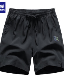 罗蒙（ROMON）短裤男夏季透气速干男士抽绳裤外穿男士DK0501 黑色 XL 