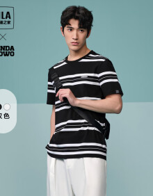HLA海澜之家短袖T恤男24POWER YOUNG系列条纹圆领短袖男夏季