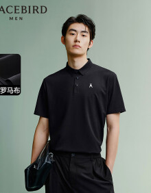 太平鸟男装夏季修身t恤男衬衣休闲polo衫宽松质感简约 黑色第一批（修身） XL