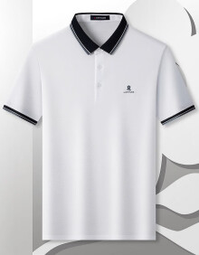 梦特娇（MONTAGUT）夏季男士短袖Polo衫含桑蚕丝透气凉感珠地T恤 白色 50 
