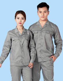工作服套装春秋男女反光条长袖劳保服汽修服上衣外套工地车间工作服工地工衣工厂服套装定制 经典灰（春秋001） 170上衣