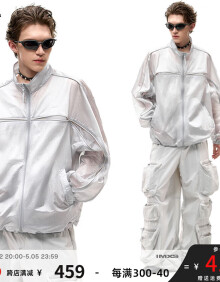 IMXS运动夹克外套男女装2024年春夏新款潮牌时尚网眼拼接透气上衣 灰色 M