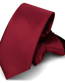 ifsong美宋 女士领带纯色休闲韩版窄款拉链易拉得免打结领带 酒红色zd