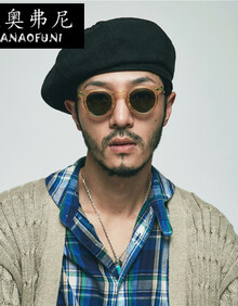 【新品】艺术家帽子士画家原宿潮情侣水手英伦休闲雅痞流氓地主贝雷帽