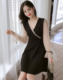 欣怡卉雪纺连衣裙2019夏秋季新品新款女装韩版修身显瘦性感时尚运动套装中长款棉麻两件套连衣裙子 图片色 XL
