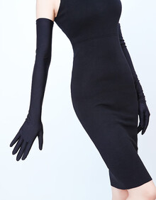 超长防晒手套光面缎面长款手套新娘婚纱礼服手套弹力缎面长手套 超长