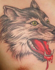 美充充 纹身贴洗不掉狼头防水纹身贴男胸前霸气女手臂花臂3d滴血狼头