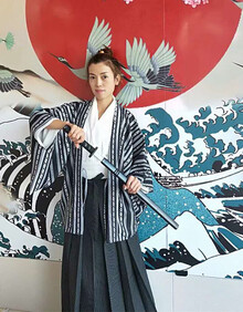 男士长袍cosplay舞台表演出服拍照写家居服套装武士服装羽织袴衣服 1