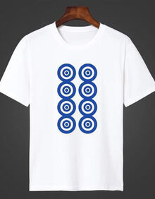 麻将短袖t恤个性休闲赌神半袖t恤衣服潮流兄弟装发财体恤 八筒 4xl