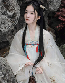 古装刺绣齐腰襦裙学生套装传统日常改良超仙古风演出服 秋水长天(上衣