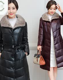 【绵羊皮羽绒服女款长款】价格_图片_品牌