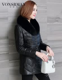 【绵羊皮羽绒服女款长款】价格_图片_品牌