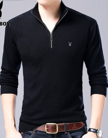 【男高领拉链羊毛衫】价格_图片_品牌