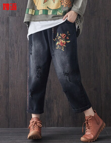 【女士牛仔裤宽松版】价格_图片_品牌