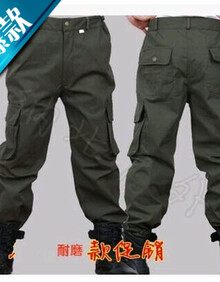 厚料工作服裤子 男裤 电焊电工汽修斜纹棉劳保裤 大码机械户外宽松 耐磨加厚款军绿 170(腰围适合2尺4-2尺6)