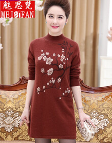 中老年女毛衣半高领