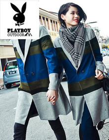 【蓝色拼接毛呢大衣】价格_图片_品牌