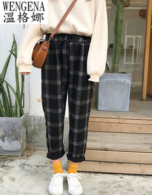 【黑白格格裤】价格_图片_品牌