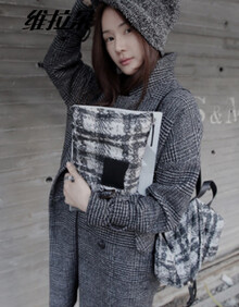 【韩版大格子呢大衣】价格_图片_品牌