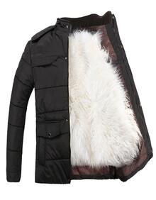 洛美华柔羊毛棉袄男款中老年冬季皮毛一体棉服羊皮保暖户外棉袄冬天户外御寒加厚羊毛外衣 黑色长羊毛(袖子加棉) 4XL