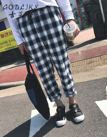 【黑白格格裤】价格_图片_品牌