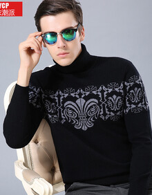 韩版男高领羊毛衫