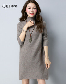 【女士高领厚毛衣中长款】价格_图片_品牌