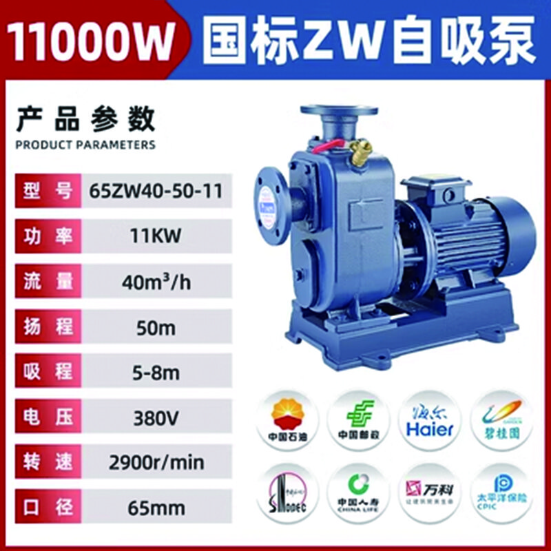 65ZW40-50-11KW自吸污水泵