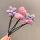 5紫色花朵盘发杆3件套
