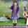 女童紫色:外套+吊带+裙子+蝴蝶结