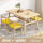 原木色1桌4椅-黄皮坐垫 一桌四椅