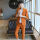 橙色(西服+七分裤)