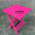 芭比粉玫红色实木沙滩方桌