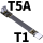 T1B-T5A 平直C公-弯角C母 带芯片