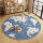 动物地图多尼尔棉布底地毯-圆形