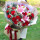 19朵红色康乃馨百合花束