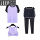 紫色三件套：短袖+文胸+长裤